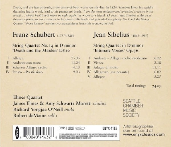 Ehnes Quartet - Schubert: death and the maiden/sibelius: intimate voice (CD)