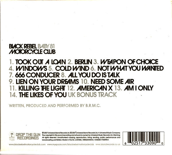 Black Rebel Motorcycle Club - Baby 81 (tweedehands CD) - Velvet Music