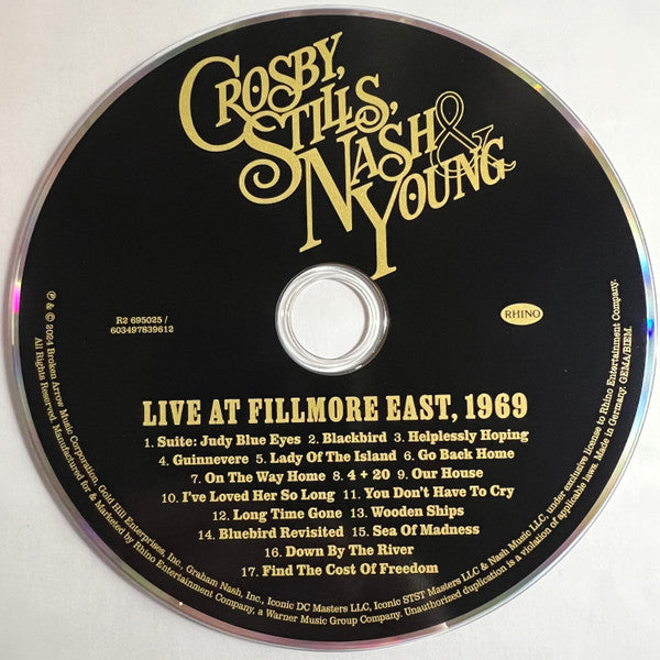 Crosby, Stills, Nash & Young - Live At Fillmore East, 1969 (CD) - Velvet Music