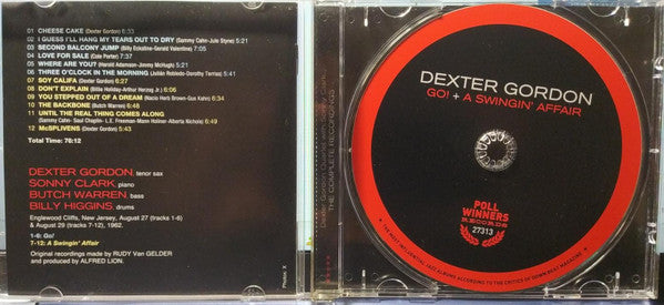 Dexter Gordon - Go! + A Swingin' Affair (CD) - Velvet Music