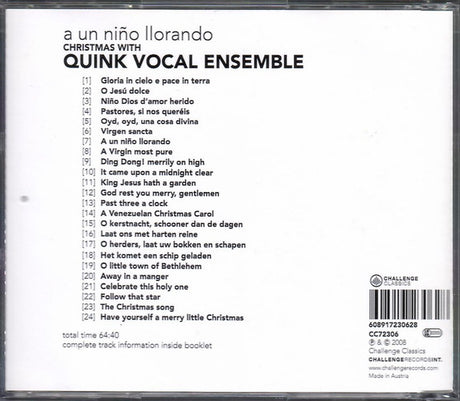 Vocal Ensemble Quink - A Un Niño Llorando - Christmas With Quink Vocal Ensemble (tweedehands CD) - Velvet Music