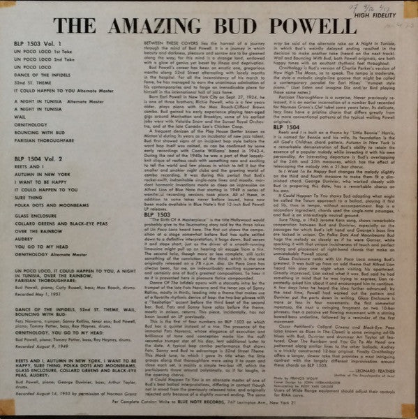 Bud Powell - The Amazing Bud Powell (Volume 1) (tweedehands LP)