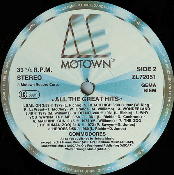 Commodores - All The Great Hits (tweedehands LP)