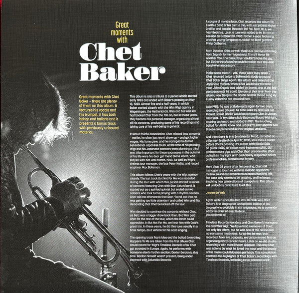 Chet Baker - Great Moments With Chet Baker (LP)