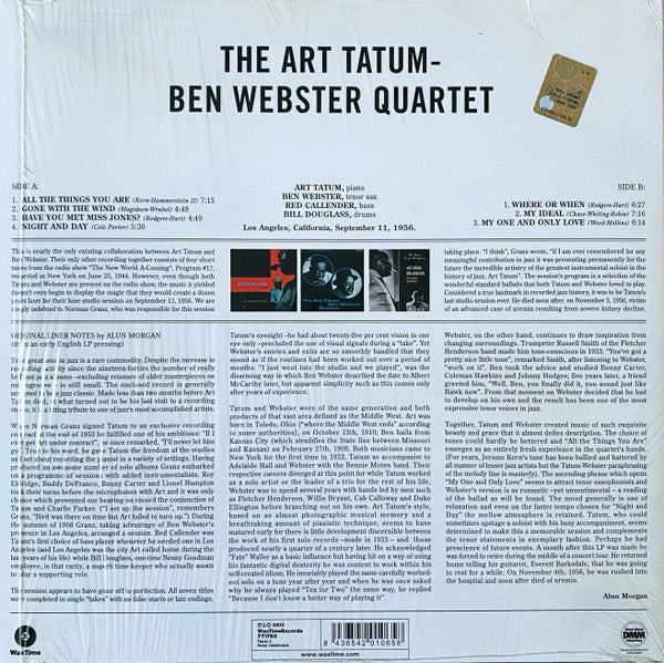 Art Tatum - Ben Webster Quartet, The - The Art Tatum - Ben Webster Quartet (LP) - Velvet Music