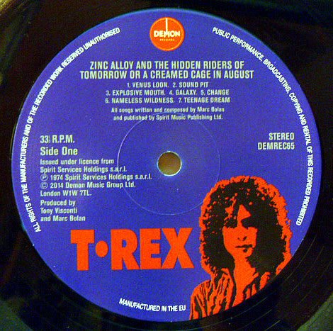 Marc Bolan & T. Rex - Zinc Alloy And The Hidden Riders Of Tomorrow - A Creamed Cage In August (LP) - Velvet Music