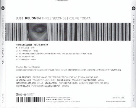 Jussi Reijonen - Three Seconds / Kolme Toista (tweedehands CD) - Velvet Music