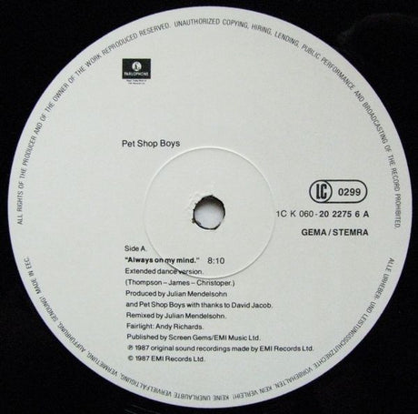 Pet Shop Boys - Always On My Mind (tweedehands LP) - Velvet Music