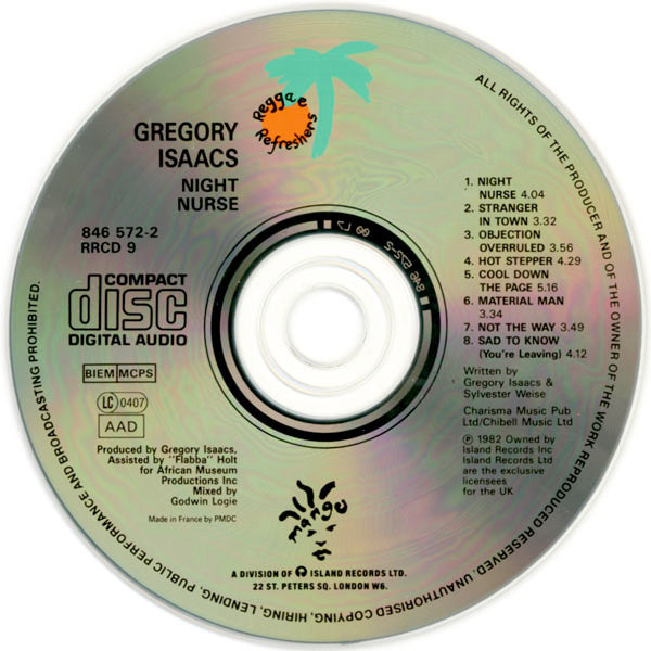 Gregory Isaacs - Night Nurse (tweedehands CD) - Velvet Music