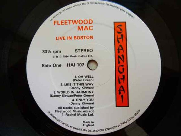 Fleetwood Mac - Live In Boston (tweedehands LP) - Velvet Music