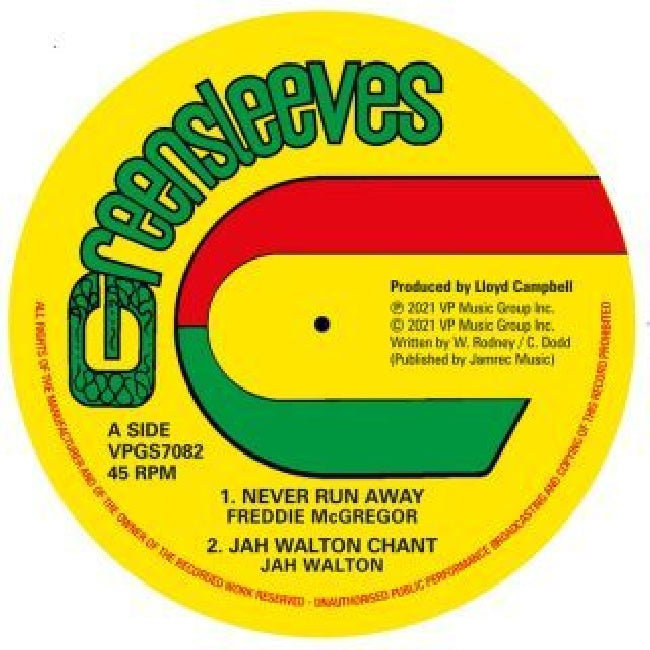 Freddie Mcgregor - Never run away/the drifter (LP) - Velvet Music