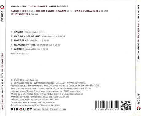 Pablo Held - The Trio Meets John Scofield (tweedehands CD) - Velvet Music