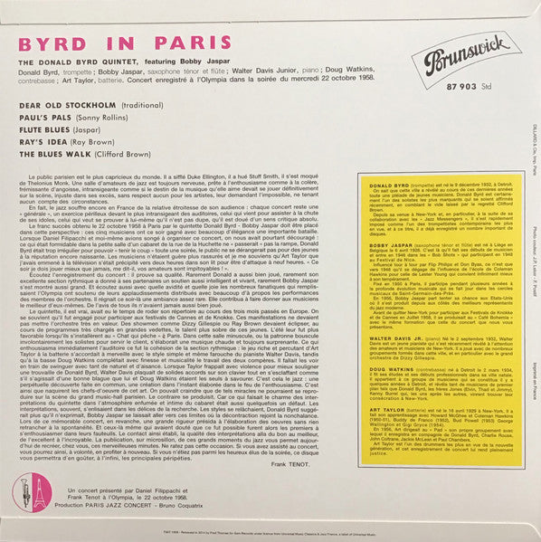 Donald Byrd - Byrd In Paris (LP) - Velvet Music