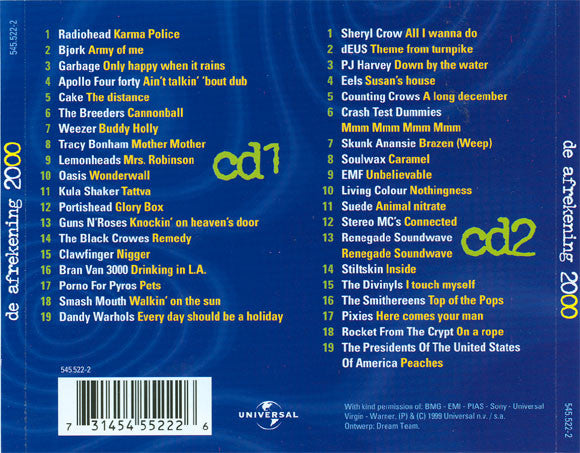 Various - De Afrekening 2000 (The Lost Tracks) (tweedehands CD) - Velvet Music