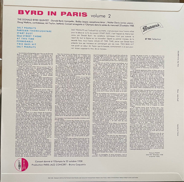 Donald Byrd Quintet - Parisian Thoroughfare (Byrd In Paris, Volume 2) (LP) - Velvet Music