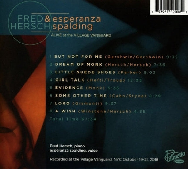 Fred Hersch & Esperanza Spalding - Alive at the village vanguard (CD) - Velvet Music