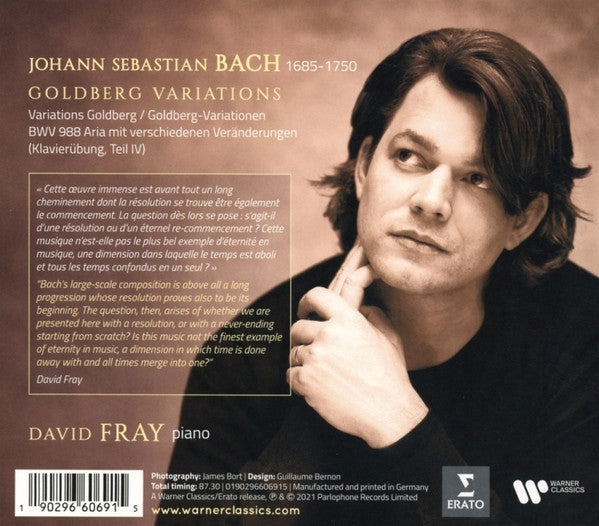 David Fray, Johann Sebastian Bach - Goldberg Variations (CD) - Velvet Music