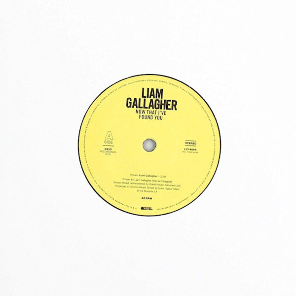 Liam Gallagher - Now that i've found you (7-inch single)