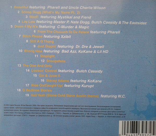 Snoop Dogg - The Best Of Snoop Dogg (CD) - Velvet Music