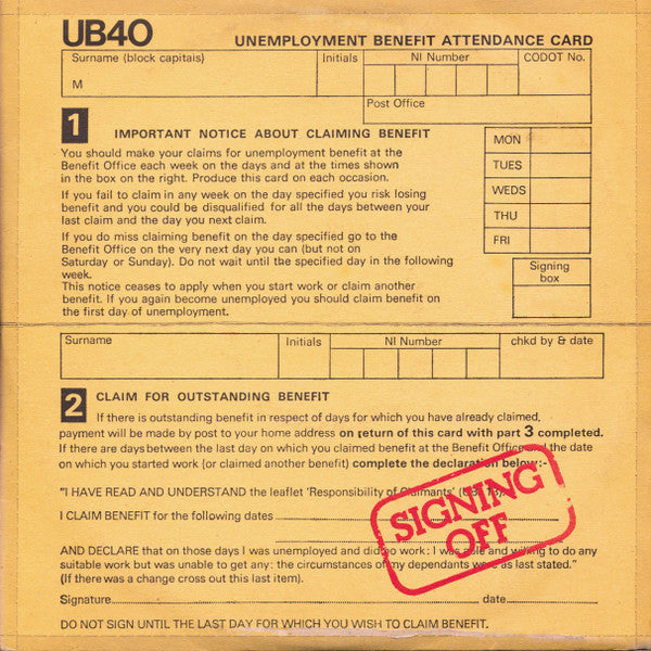 UB40 - Signing Off (tweedehands LP) - Velvet Music