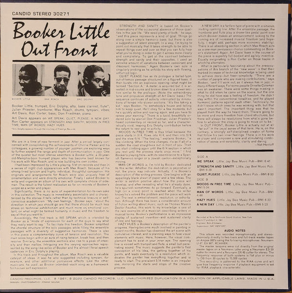Booker Little - Out front (LP) - Velvet Music