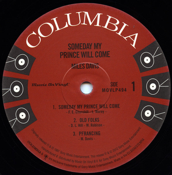 Miles Davis Sextet, The - Someday My Prince Will Come (LP) - Velvet Music