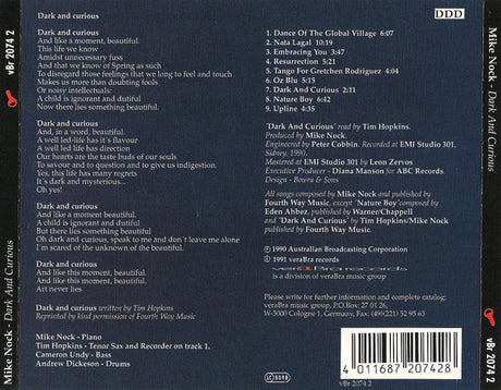 Mike Nock Quartet - Dark & Curious (tweedehands CD) - Velvet Music