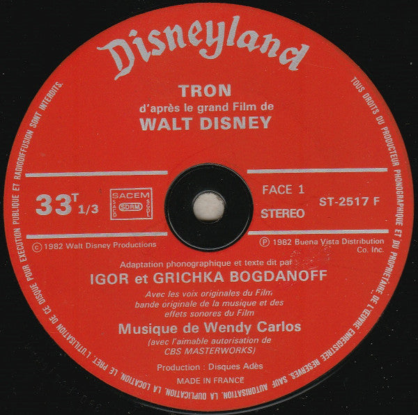 Igor Bogdanoff Et Grichka Bogdanoff - Tron (D'après Le Grand Film De Walt Disney) (tweedehands LP) - Velvet Music