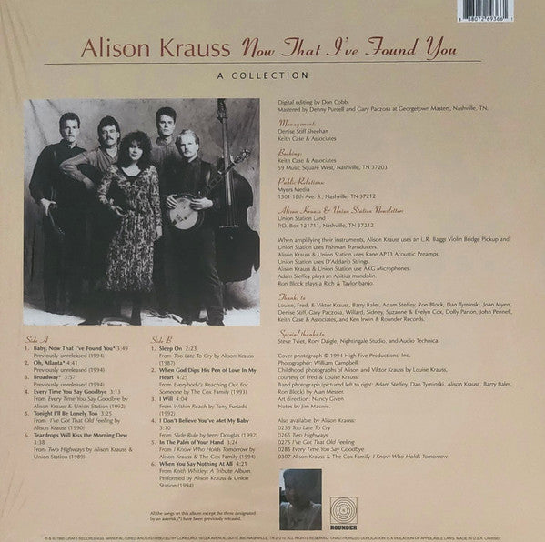Alison Krauss - Now That I’ve Found You - A Collection  (LP) - Velvet Music