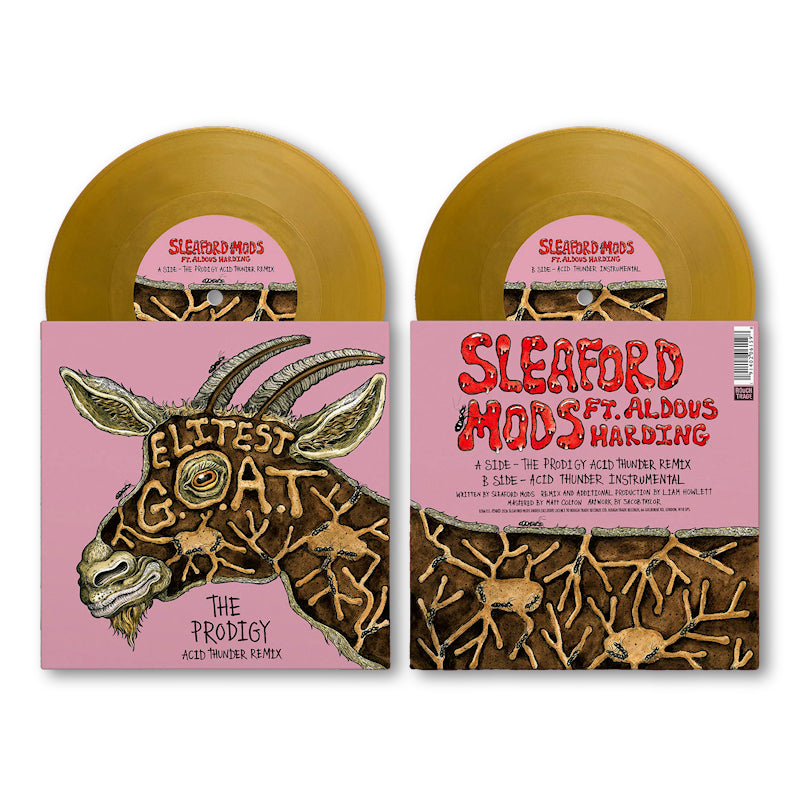 Sleaford Mods Vs The Prodigy Ft. Aldous Harding - Elitest g.o.a.t. (gold) (7-inch single)
