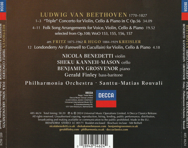 Ludwig van Beethoven, Nicola Benedetti, Benjamin Grosvenor, Sheku Kanneh-Mason - Triple Concerto (LP) - Velvet Music