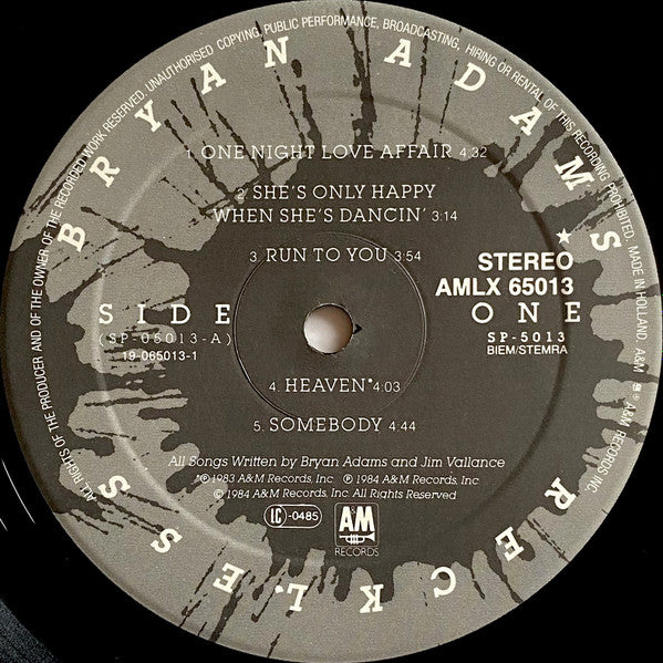 Bryan Adams - Reckless (tweedehands LP) - Velvet Music