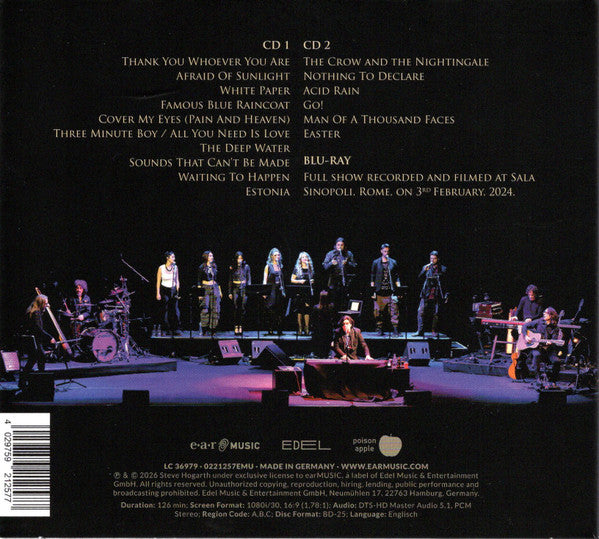 Steve Hogarth, RaneStrane, Flowing Chords - S.P.Q.R. - Live From Sala Sinopoli, Roma (CD) - Velvet Music