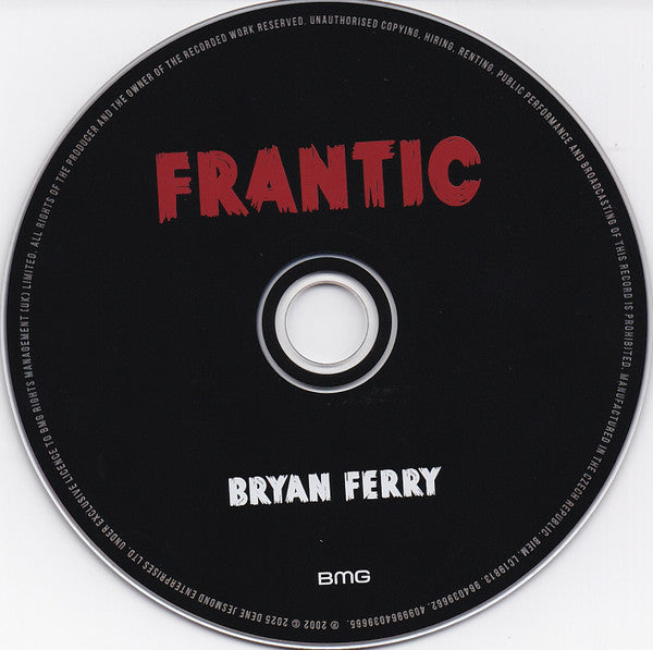Bryan Ferry - Frantic (CD) - Velvet Music