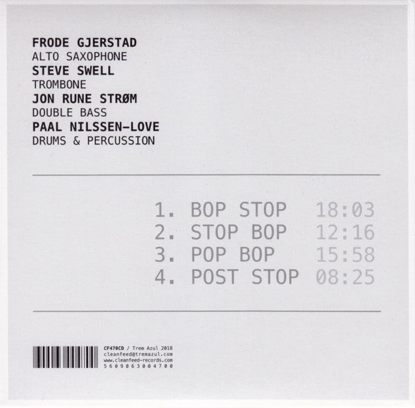 Frode Gjerstad Trio + Steve Swell - Bop Stop (tweedehands CD) - Velvet Music