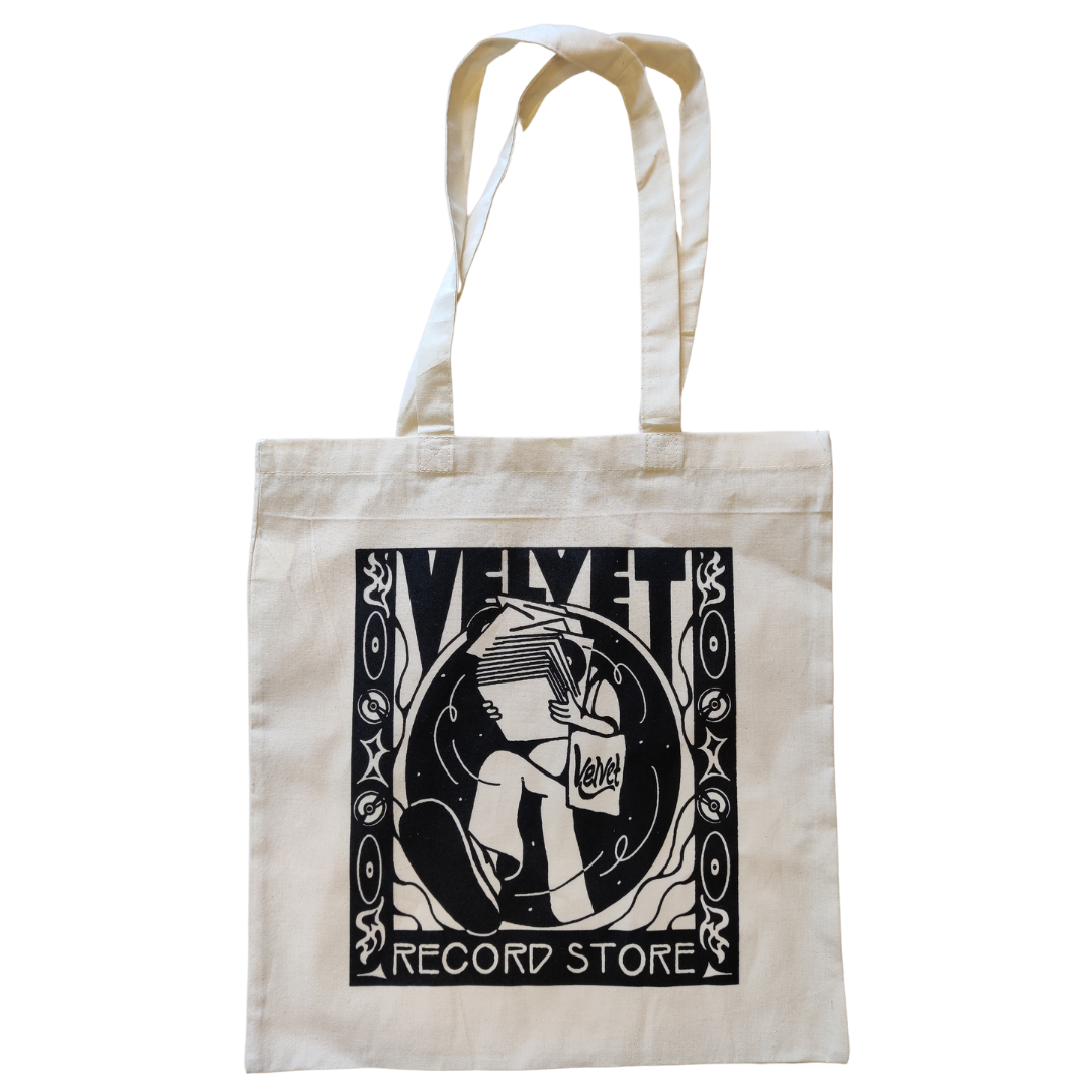 Velvet Linnen Tas  - Carry Your Records | Black & White (Merchandise)