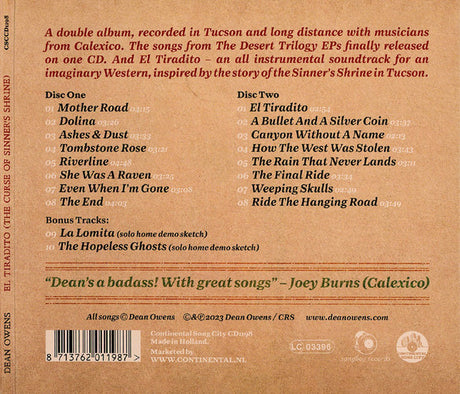 Dean Owens - El Tiradito: The Curse Of Sinner's Shrine (CD) - Velvet Music