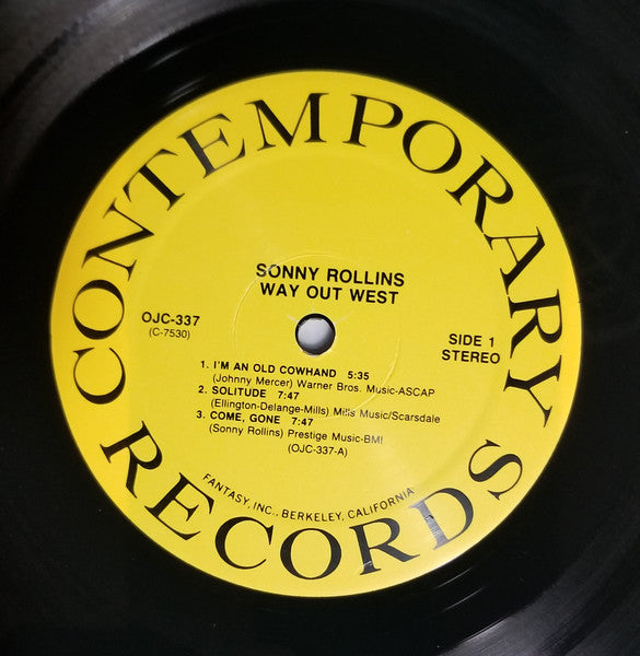 Sonny Rollins - Way Out West (LP) - Velvet Music