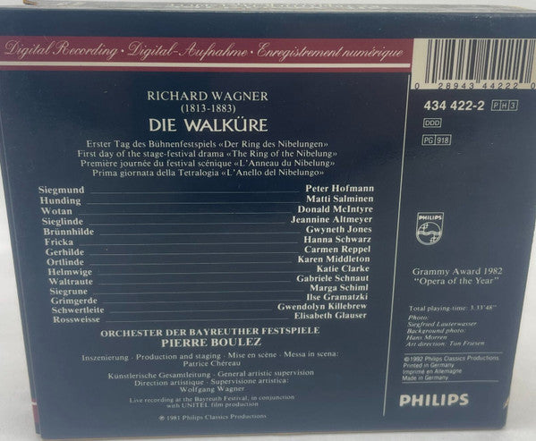 Richard Wagner - Gwyneth Jones · Theo Altmeyer · Hanna Schwarz · Peter Hofmann · Donald McIntyre · Matti Salminen (2) · Orchester der Bayreuther Festspiele · Pierre Boulez - Die Walküre (tweedehands CD) - Velvet Music