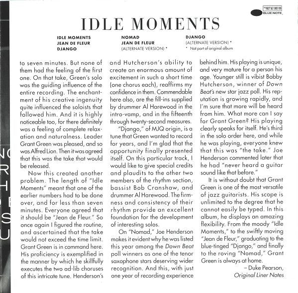 Grant Green - Idle Moments (tweedehands CD) - Velvet Music