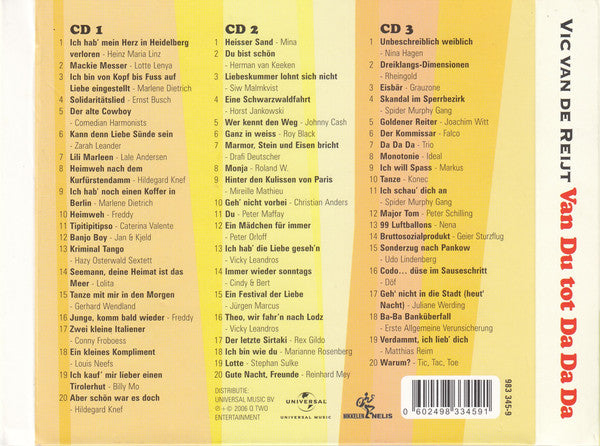 Various - Vic van de Reijt presenteert Van Du Tot Da Da Da (De 60 Mooiste Duitse Liedjes) (tweedehands CD) - Velvet Music
