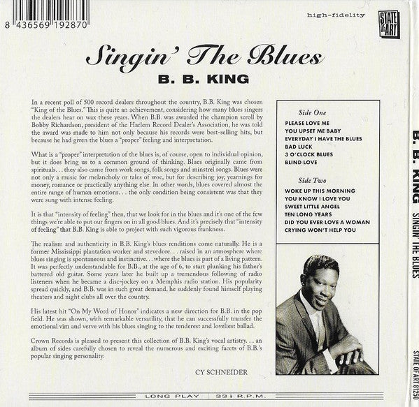 B.B. King - Singin' The Blues / More (CD) - Velvet Music