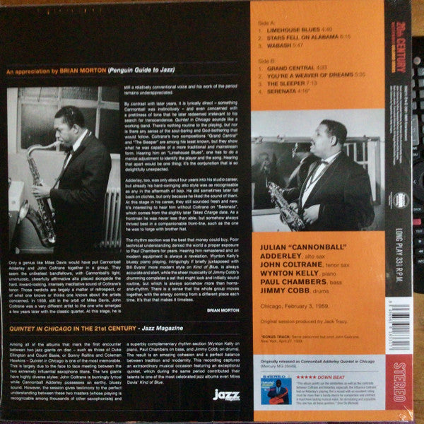 Cannonball Adderley, John Coltrane - Quintet In Chicago (LP) - Velvet Music