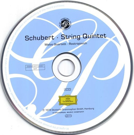 Franz Schubert - Melos Quartett, Mstislav Rostropovich - Streichquintett • String Quintet (CD) - Velvet Music
