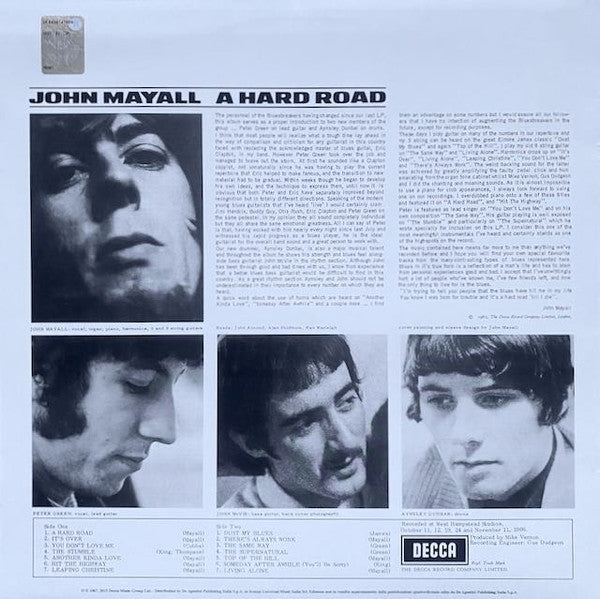 John Mayall & The Bluesbreakers - A Hard Road (LP)