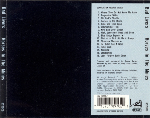 Bad Livers - Horses In The Mines (CD) - Velvet Music