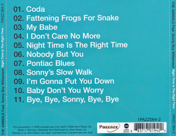 Animals, The Feat. Sonny Boy Williamson (2) - Night Time Is The Right Time (CD) - Velvet Music