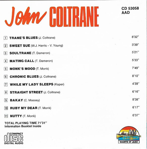 John Coltrane - Trane's Blues (tweedehands CD)