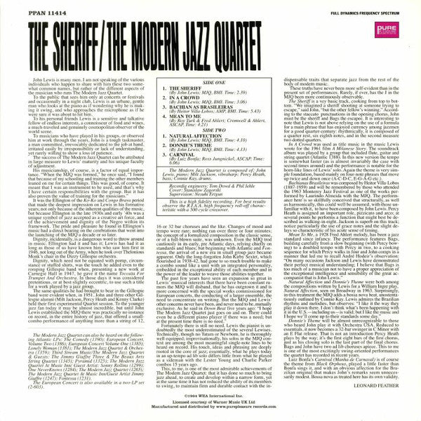 Modern Jazz Quartet, The - The Sheriff (LP) - Velvet Music