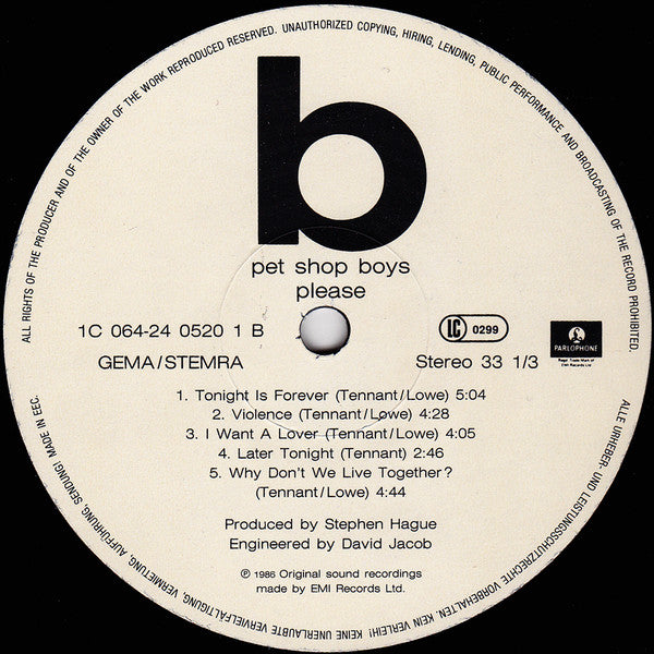 Pet Shop Boys - Please (tweedehands LP) - Velvet Music